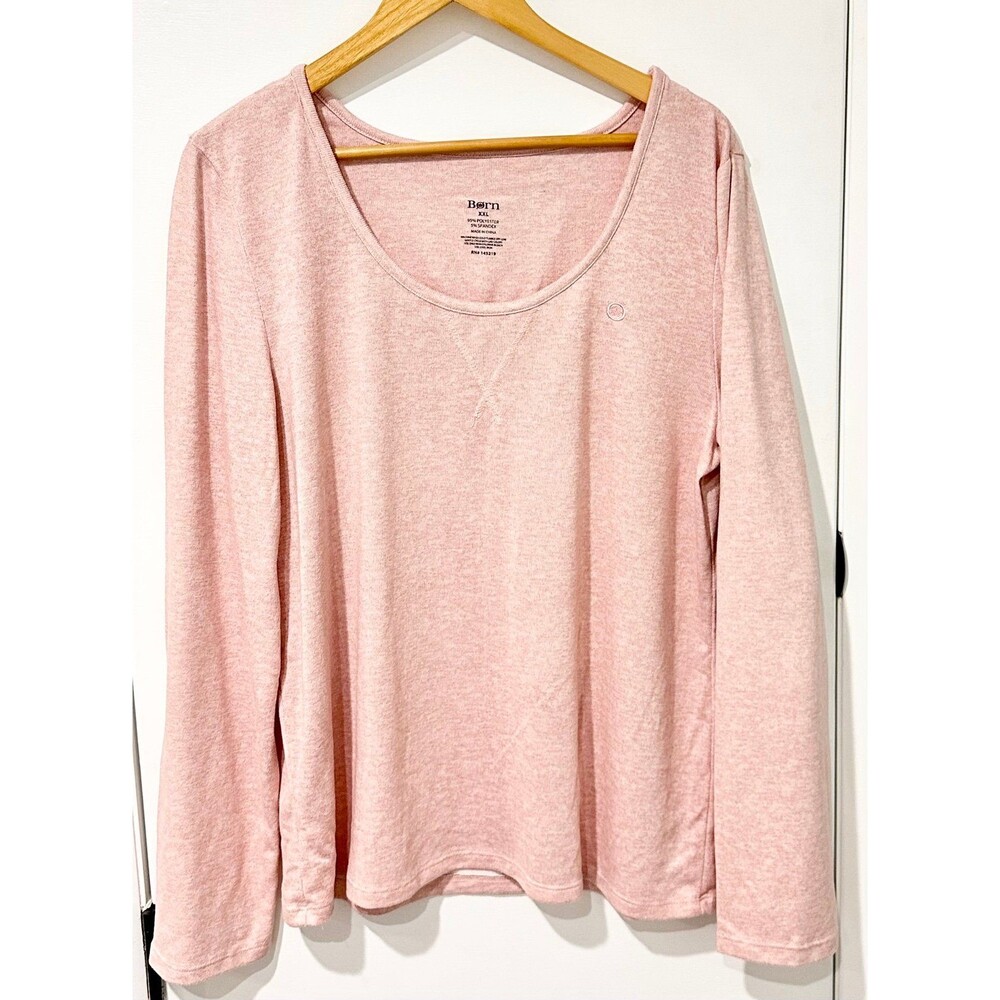 Born Rose Pink Long Sleeve Boat Neck Super Soft Knit Top Women's Size XXL